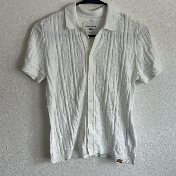 abercrombie kids Other - Abercrombie Kids White Polo Sweater Tshirt Boys 9/10